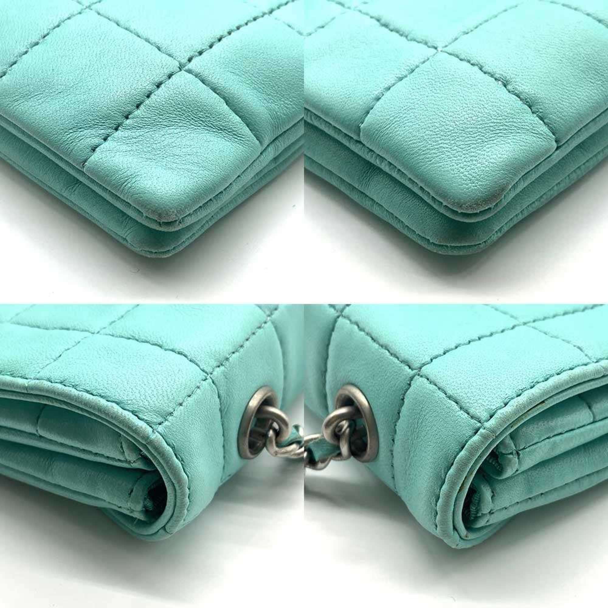 Chanel CHANEL 2.55 Chocobar Chain Handbag in Turquoise Leather Size ONE SIZE - 3 Thumbnail
