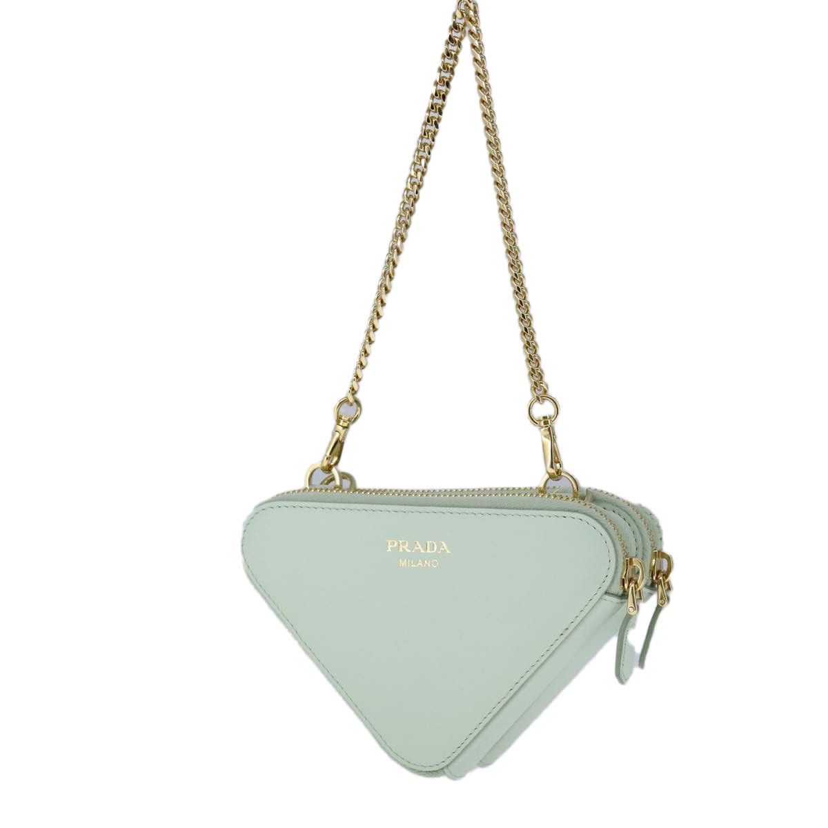 Prada Prada Triangle Logo Zip Around Shoulder Bag Raffia and Leather Size ONE SIZE - 2 Thumbnail
