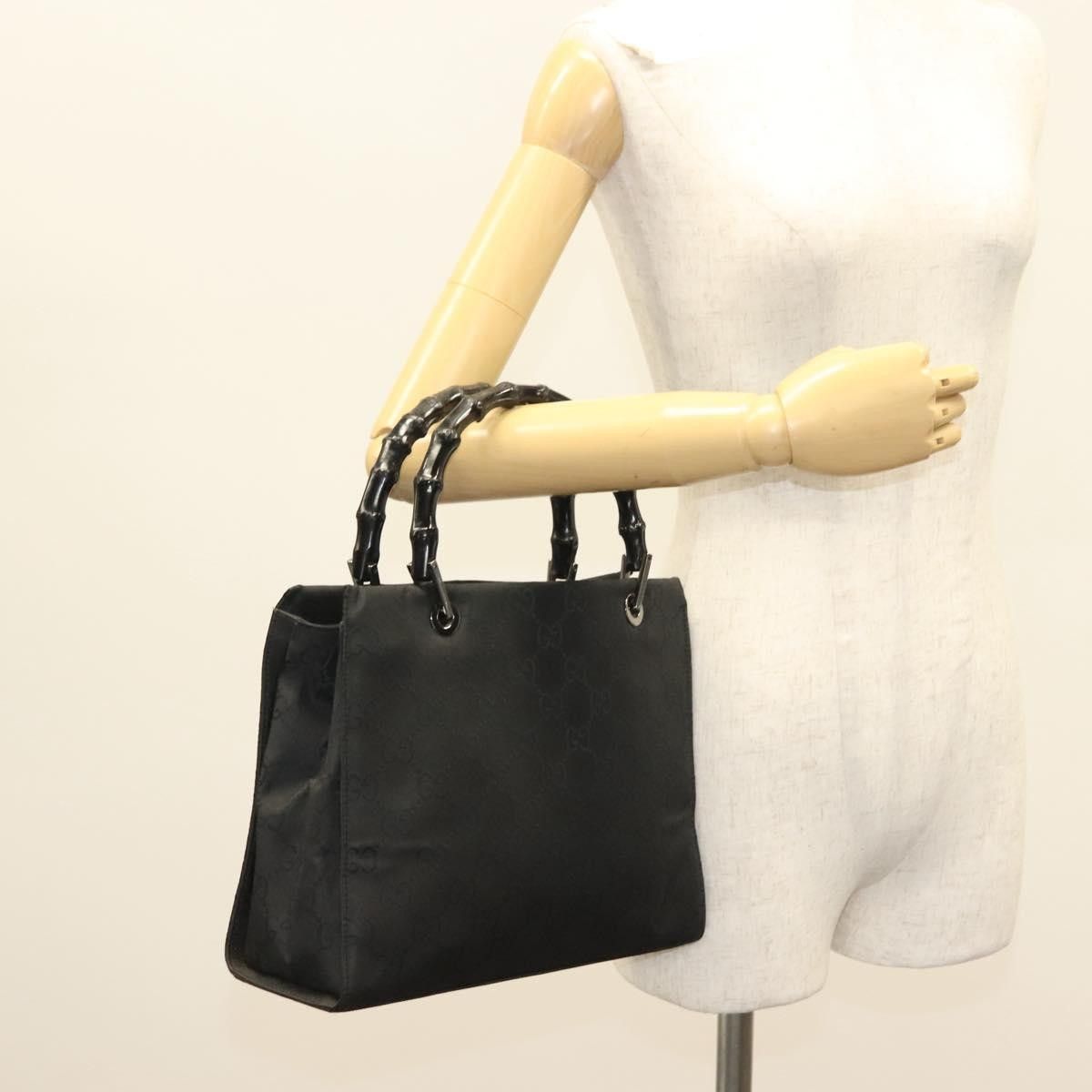 Gucci Gucci Vintage Bamboo Handle Tote GG Nylon Size ONE SIZE - 13 Thumbnail