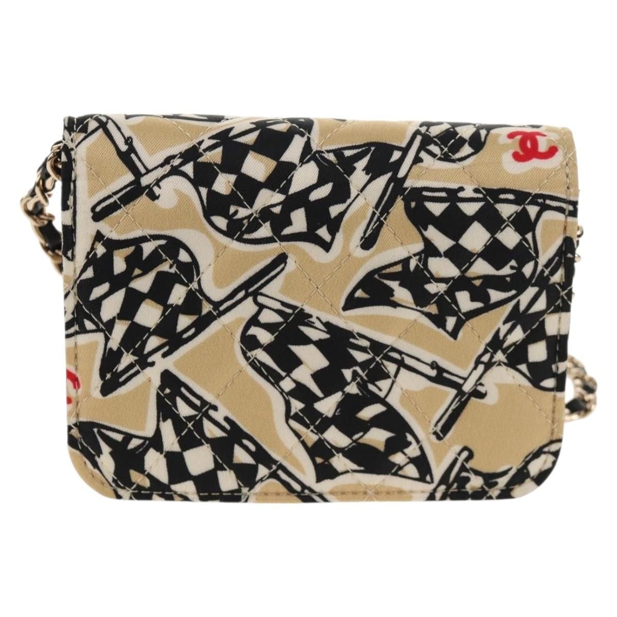 Chanel Chanel Flap Card Holder on Chain Quilted Printed Canvas Size ONE SIZE - 2 Thumbnail