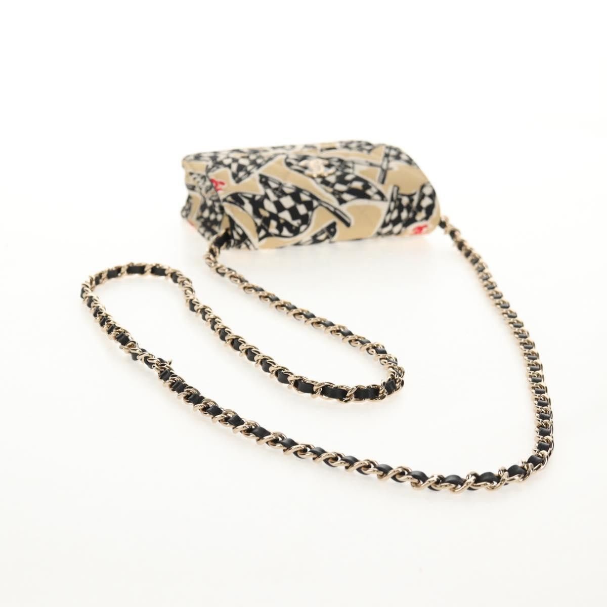 Chanel Chanel Flap Card Holder on Chain Quilted Printed Canvas Size ONE SIZE - 8 Thumbnail