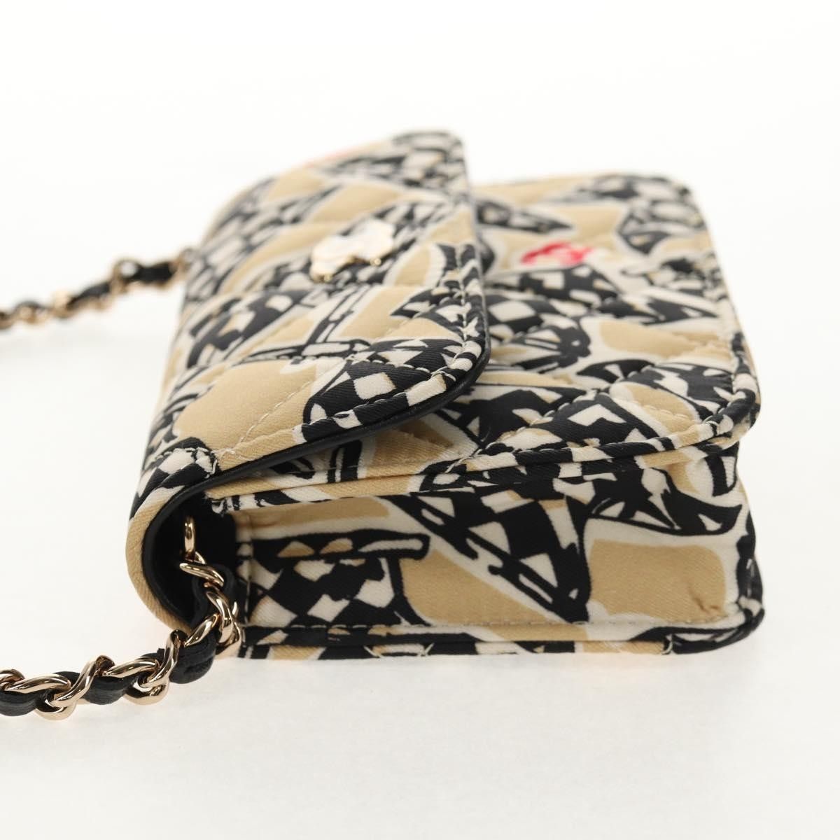 Chanel Chanel Flap Card Holder on Chain Quilted Printed Canvas Size ONE SIZE - 3 Thumbnail