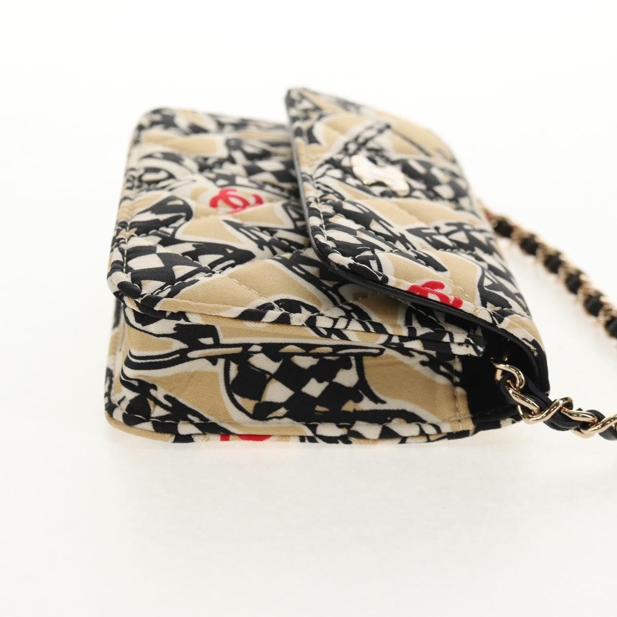 Chanel Chanel Flap Card Holder on Chain Quilted Printed Canvas Size ONE SIZE - 4 Thumbnail