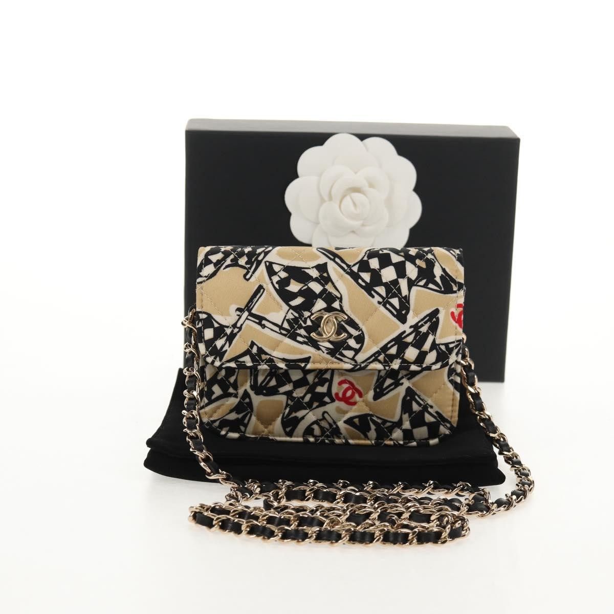 Chanel Chanel Flap Card Holder on Chain Quilted Printed Canvas Size ONE SIZE - 14 Thumbnail