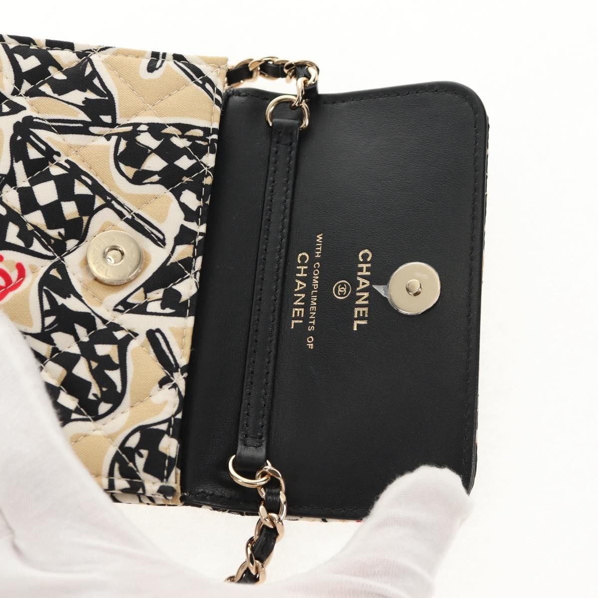 Chanel Chanel Flap Card Holder on Chain Quilted Printed Canvas Size ONE SIZE - 19 Thumbnail