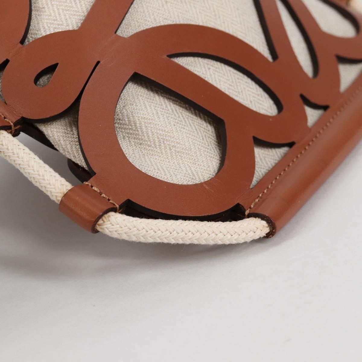 Loewe Loewe Anagram Drawstring Bucket Crossbody Bag Leather with Canvas Size ONE SIZE - 11 Thumbnail