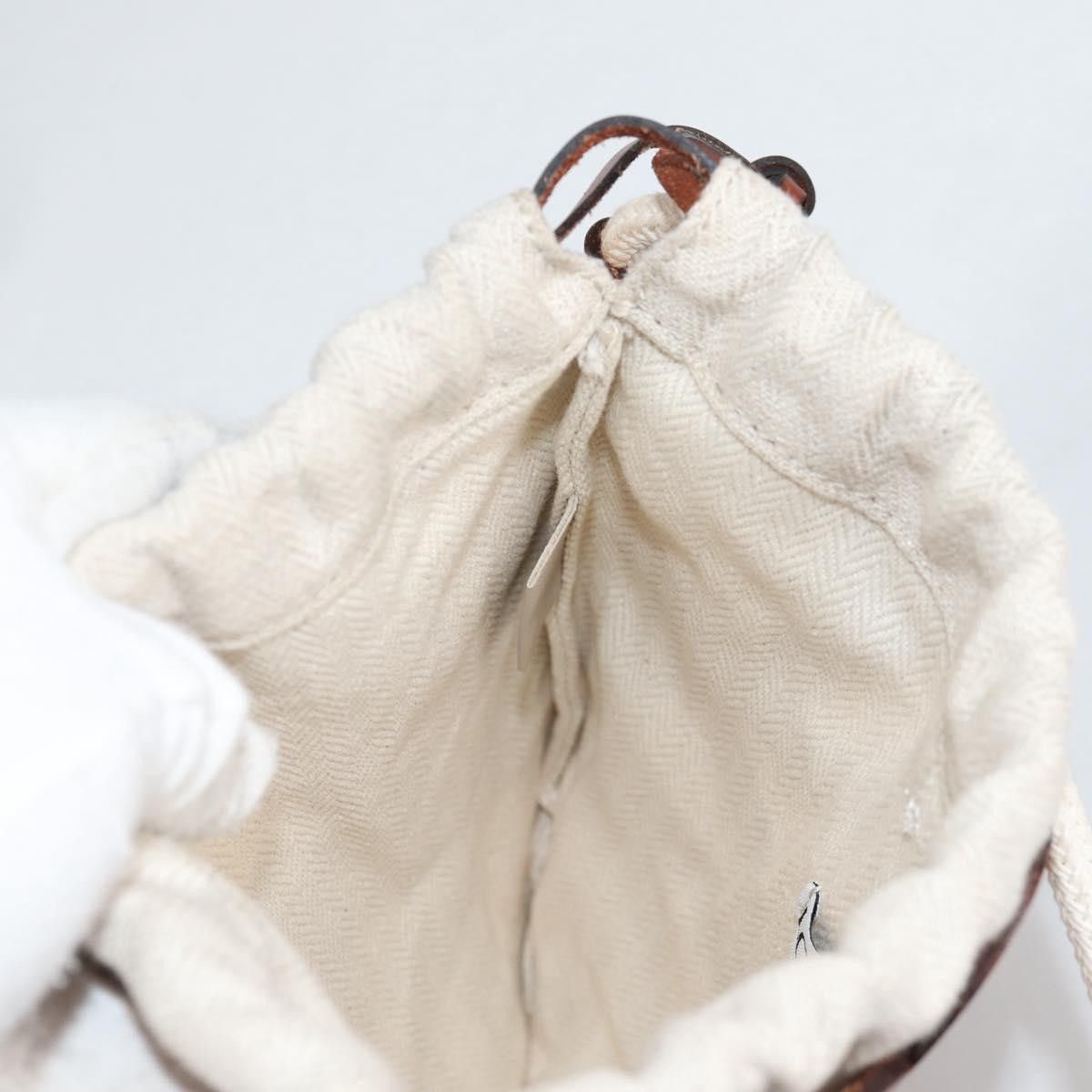 Loewe Loewe Anagram Drawstring Bucket Crossbody Bag Leather with Canvas Size ONE SIZE - 20 Thumbnail