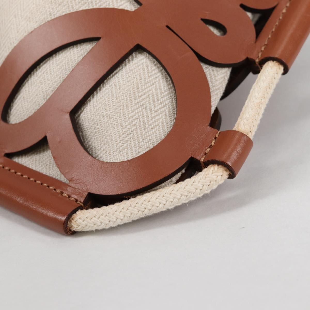 Loewe Loewe Anagram Drawstring Bucket Crossbody Bag Leather with Canvas Size ONE SIZE - 10 Thumbnail