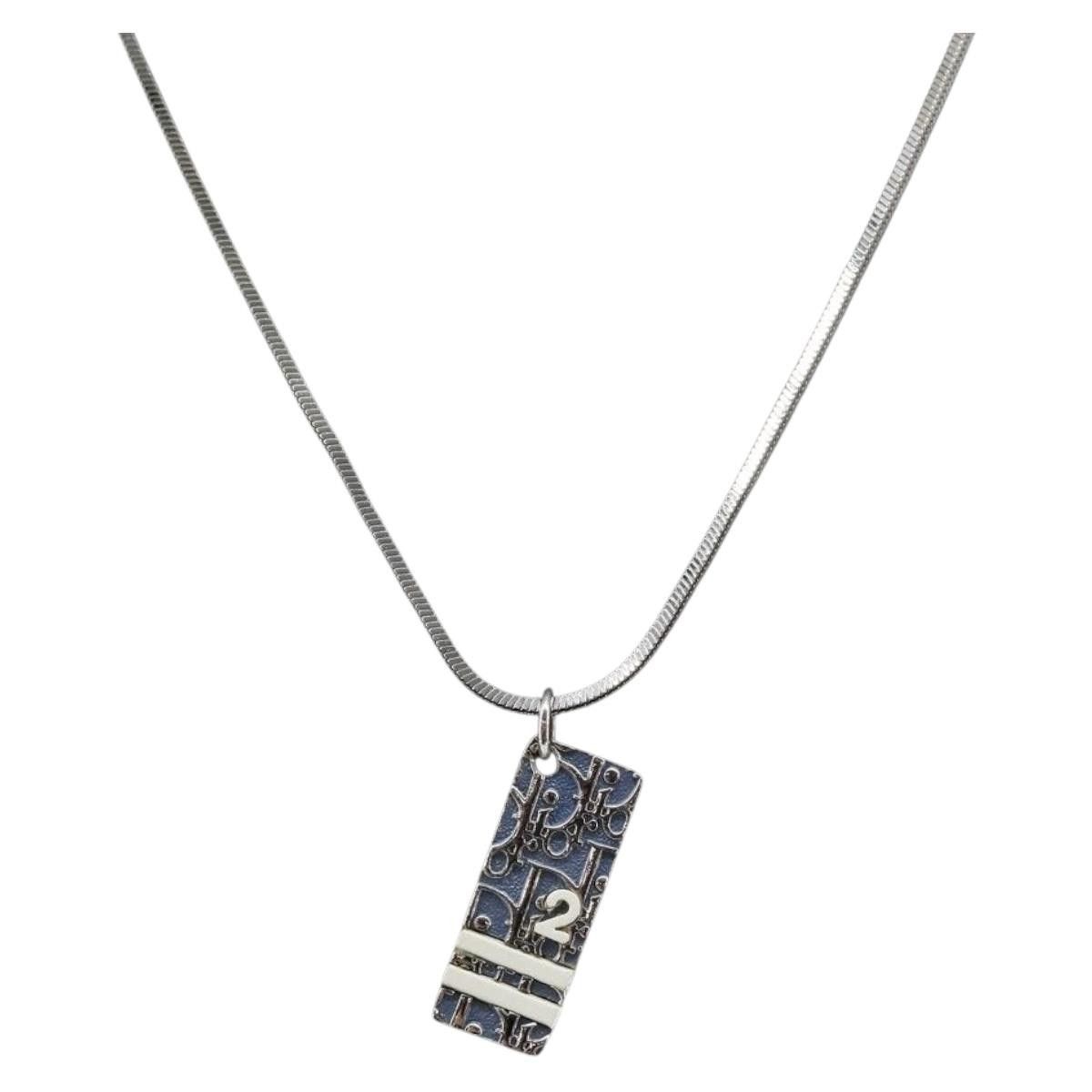 Dior Christian Dior Trotter Motif Necklace Engraved Metal Size ONE SIZE - 3 Thumbnail