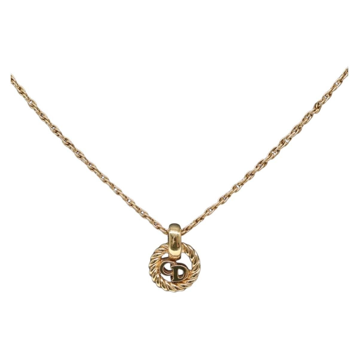 Dior Christian Dior CD Round Pendant Necklace Metal Size ONE SIZE - 2 Thumbnail