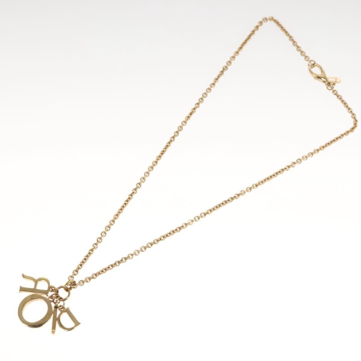 Dior Christian Dior Logo Necklace Crystal Embellished Metal Size ONE SIZE - 2 Thumbnail
