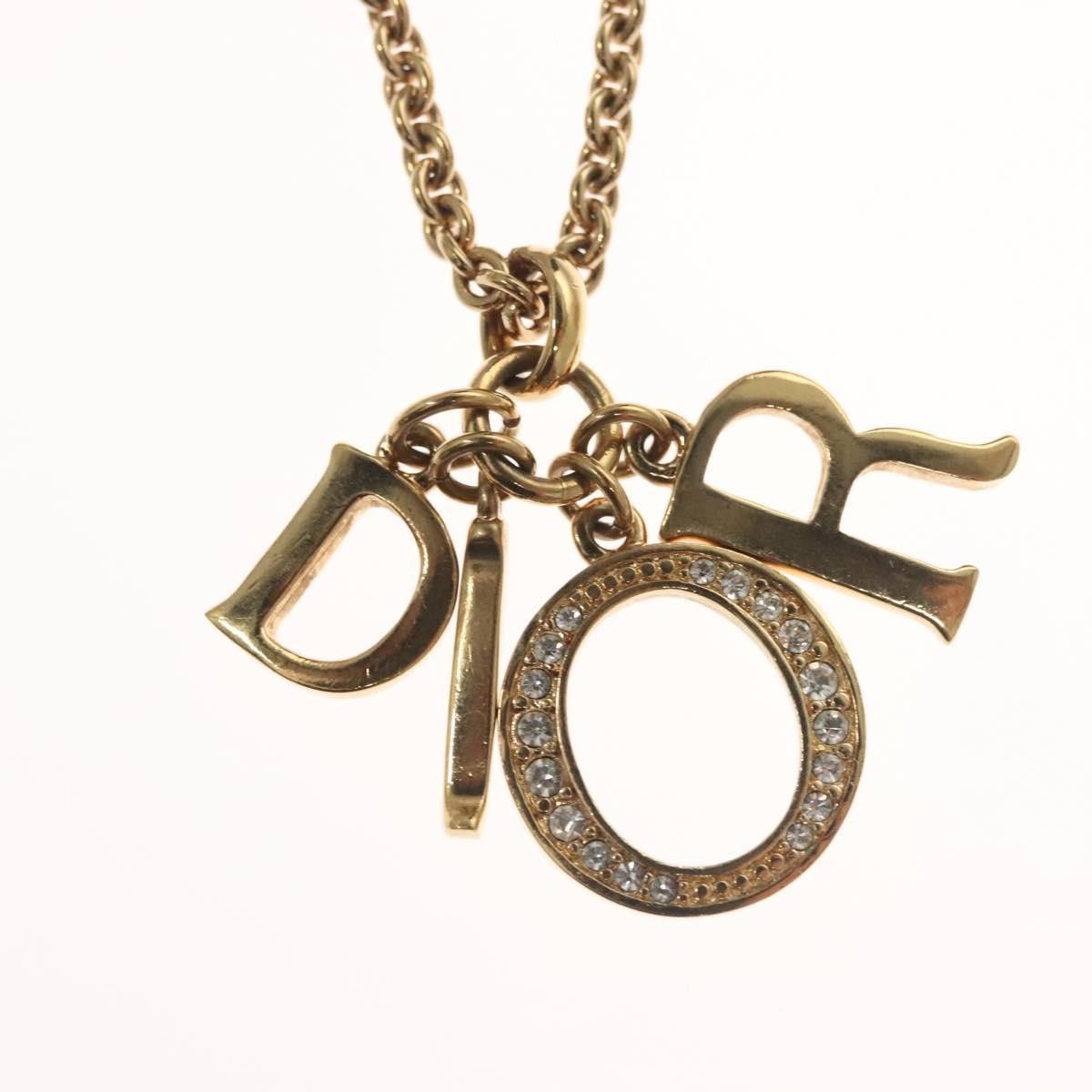 Dior Christian Dior Logo Necklace Crystal Embellished Metal Size ONE SIZE - 3 Thumbnail