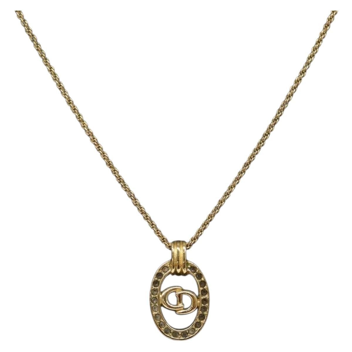 Dior Christian Dior CD Round Pendant Metal and Crystals Size ONE SIZE - 3 Thumbnail