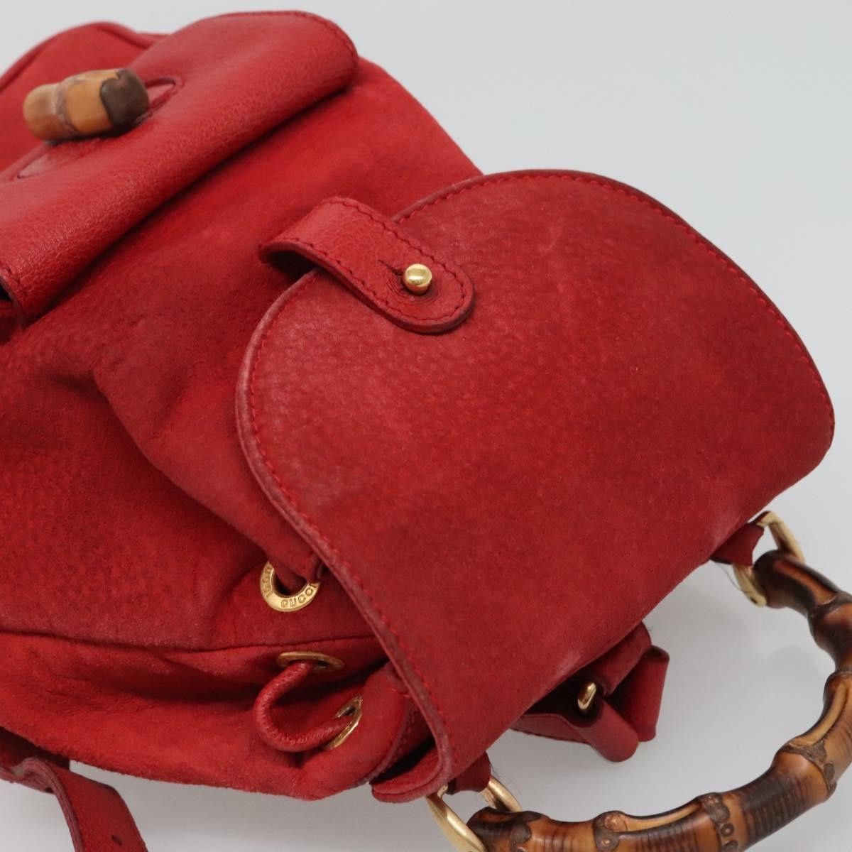 Gucci Gucci Vintage Bamboo Backpack Suede Size ONE SIZE - 16 Thumbnail