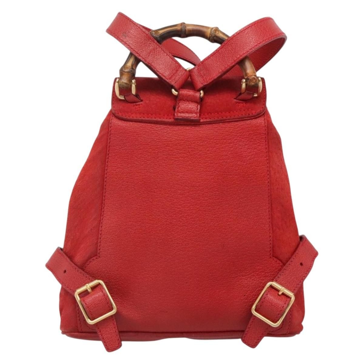 Gucci Gucci Vintage Bamboo Backpack Suede Size ONE SIZE - 2 Thumbnail