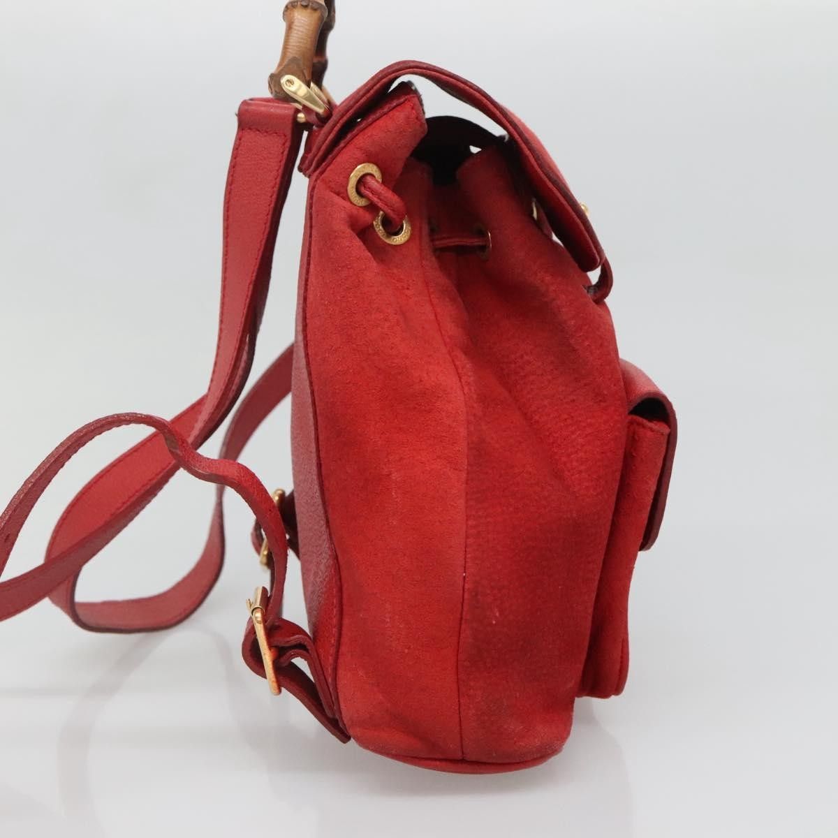 Gucci Gucci Vintage Bamboo Backpack Suede Size ONE SIZE - 3 Thumbnail