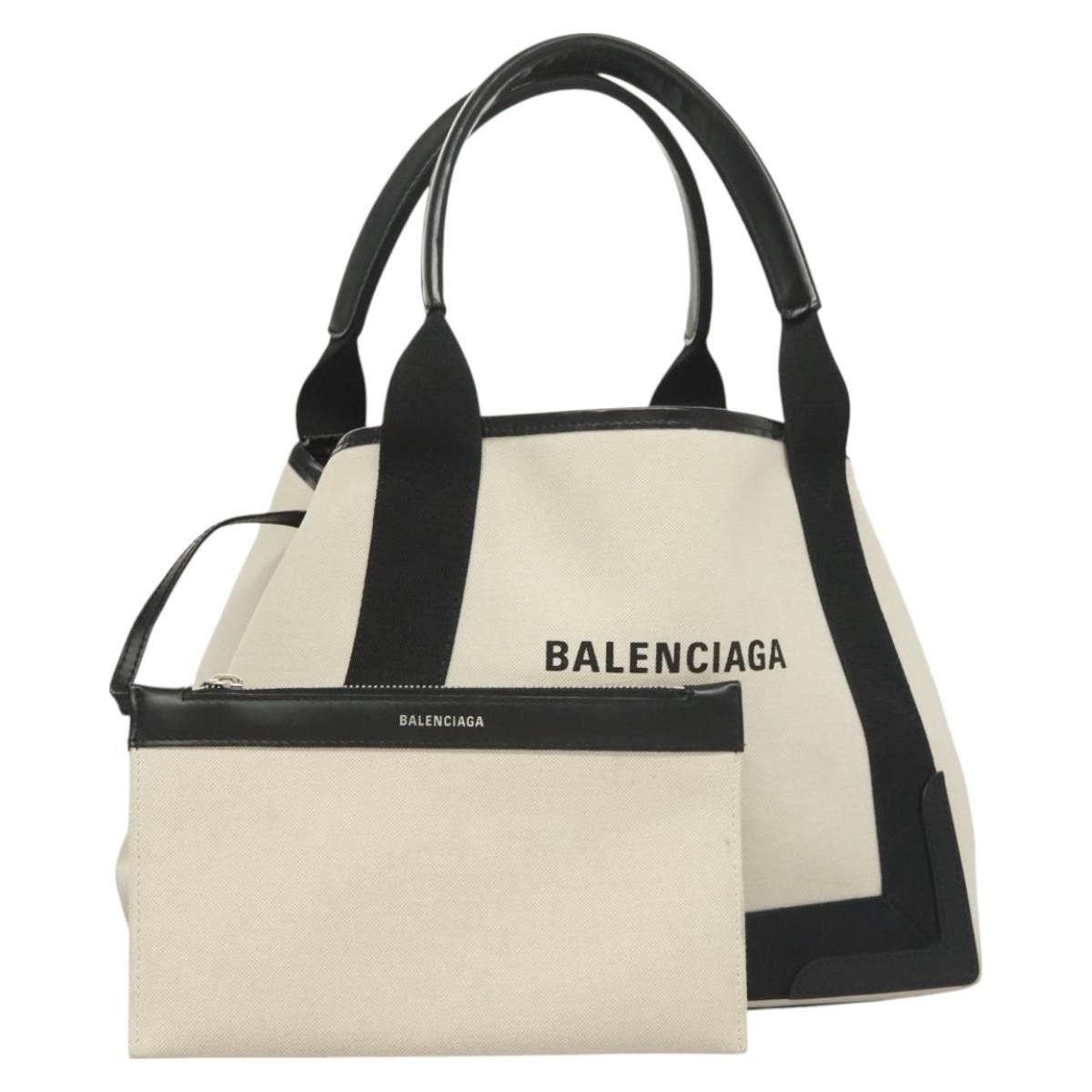 Balenciaga Balenciaga Navy Cabas Canvas with Leather Size ONE SIZE - 13 Thumbnail
