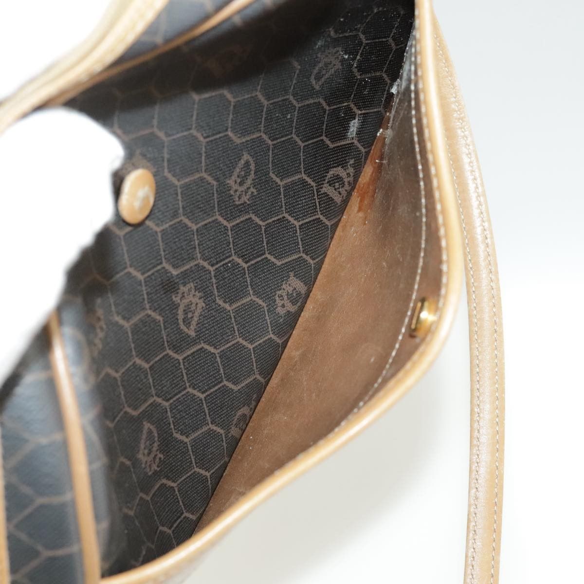 Dior Christian Dior Vintage Honeycomb Shoulder Bag Canvas and Leather Size ONE SIZE - 18 Thumbnail