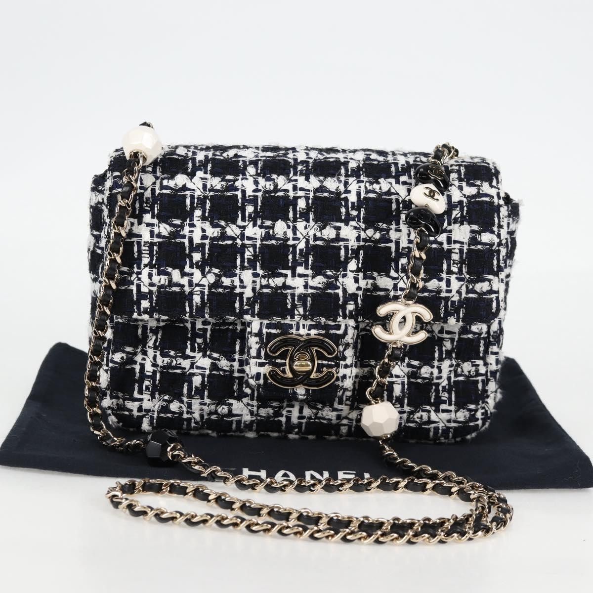 Chanel Chanel Square Classic Single Flap Bag Quilted Tweed Size ONE SIZE - 14 Thumbnail