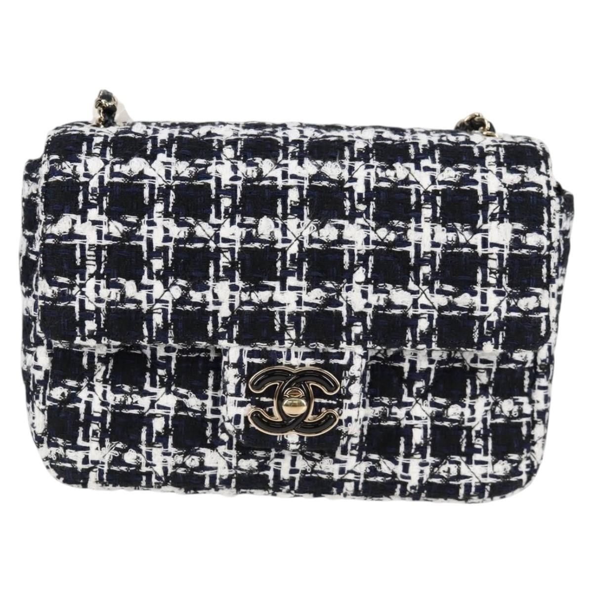 Chanel Chanel Square Classic Single Flap Bag Quilted Tweed Size ONE SIZE - 18 Thumbnail