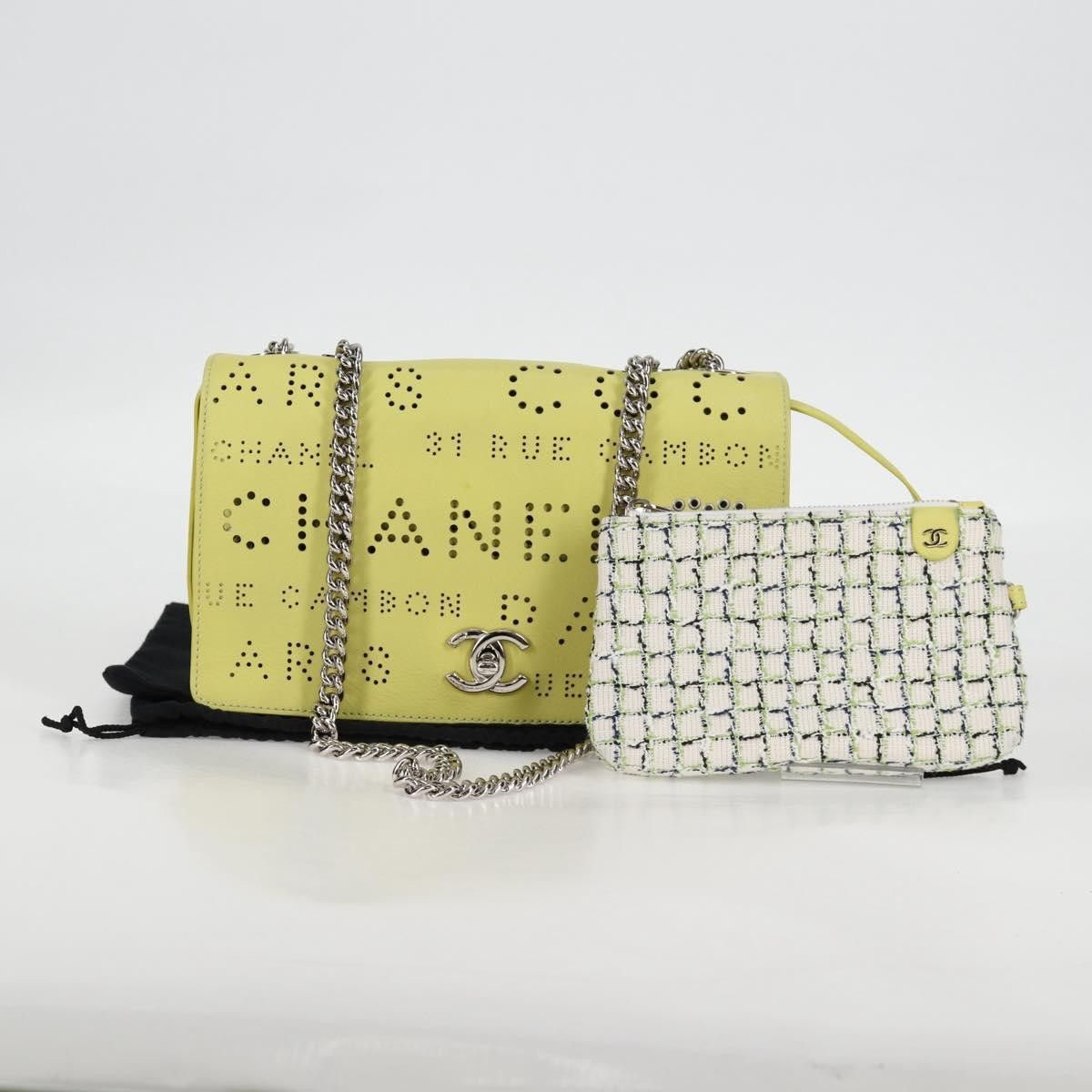 Chanel Chanel Logo Eyelets Flap Bag Perforated Calfskin Size ONE SIZE - 15 Thumbnail