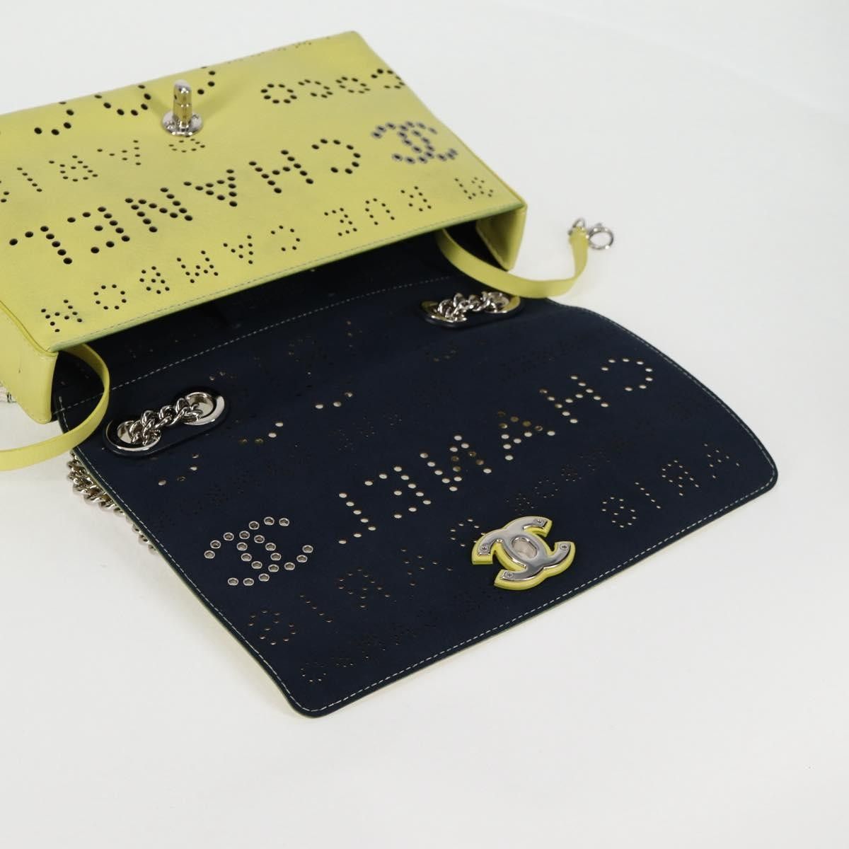 Chanel Chanel Logo Eyelets Flap Bag Perforated Calfskin Size ONE SIZE - 22 Thumbnail