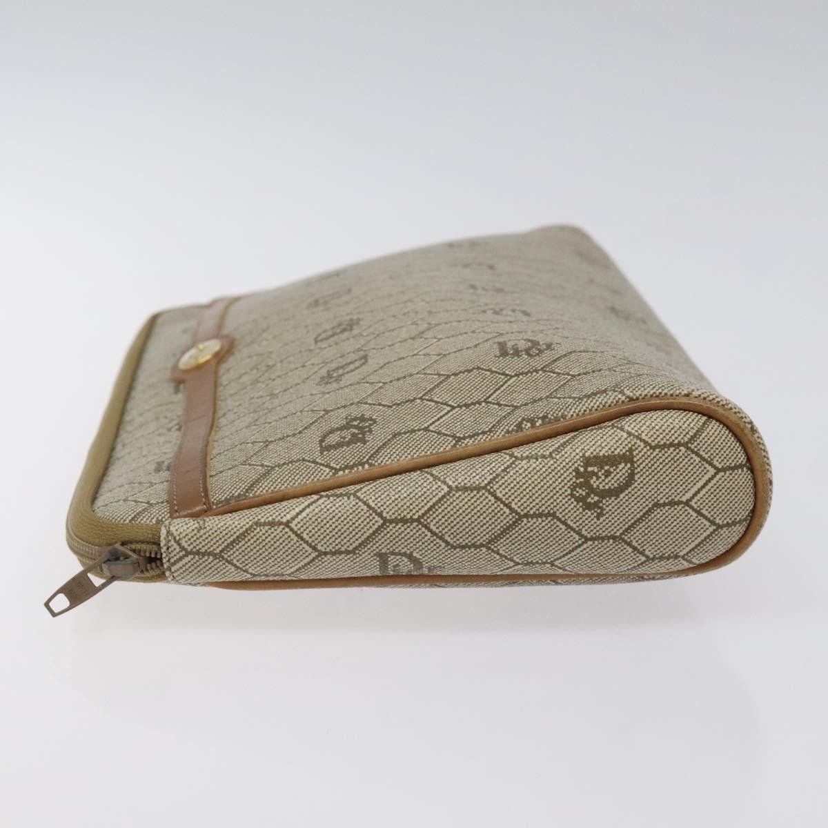 Dior Christian Dior Vintage Honeycomb Zip Pouch Coated Canvas Size ONE SIZE - 4 Thumbnail