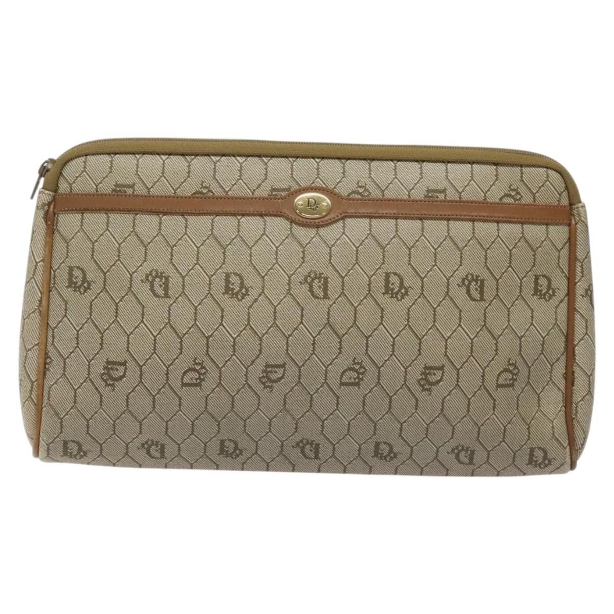 Dior Christian Dior Vintage Honeycomb Zip Pouch Coated Canvas Size ONE SIZE - 16 Thumbnail