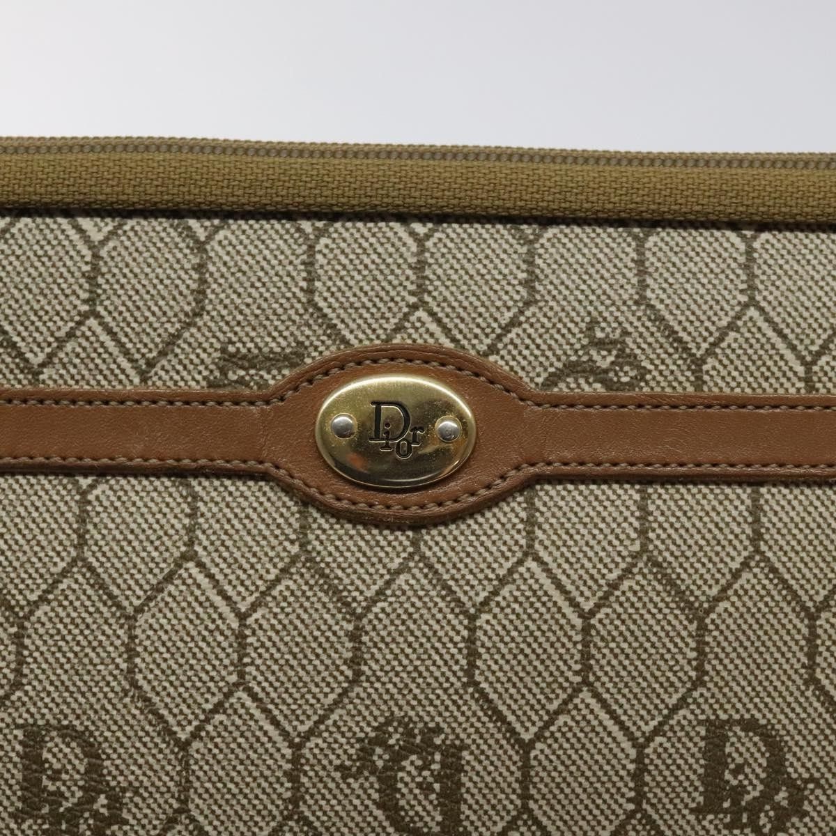 Dior Christian Dior Vintage Honeycomb Zip Pouch Coated Canvas Size ONE SIZE - 11 Thumbnail