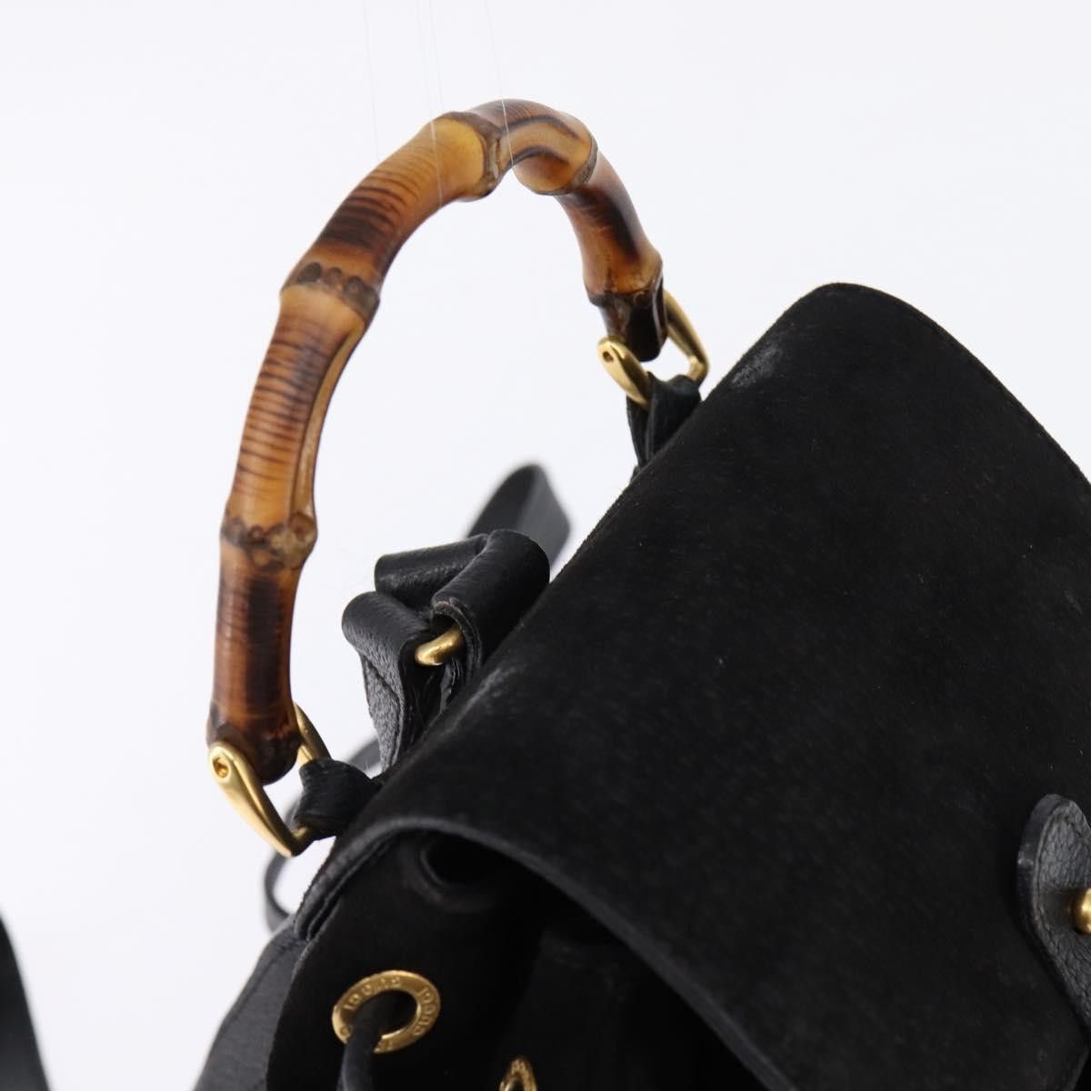 Gucci Gucci Vintage Bamboo Backpack Suede Size ONE SIZE - 16 Thumbnail