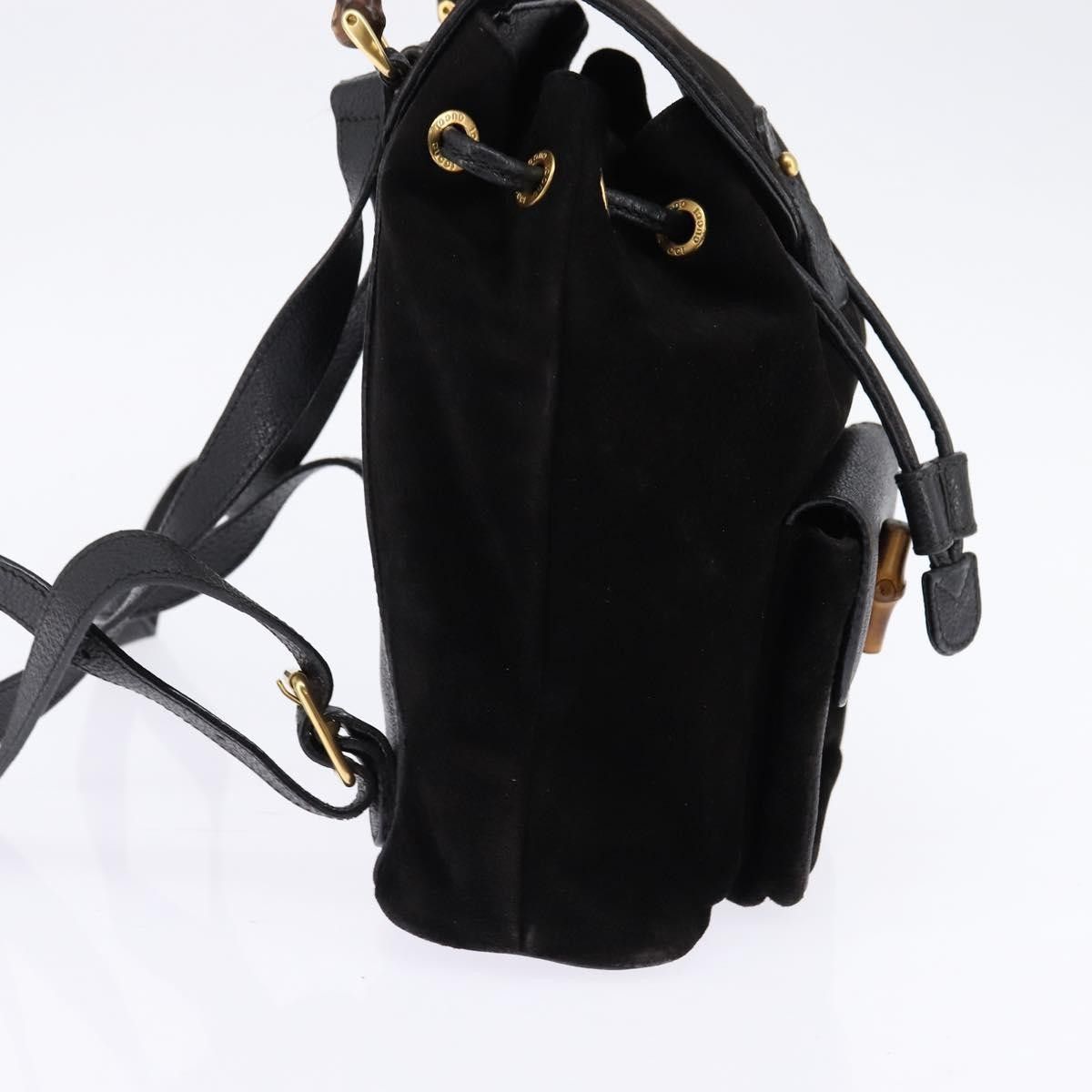 Gucci Gucci Vintage Bamboo Backpack Suede Size ONE SIZE - 4 Thumbnail