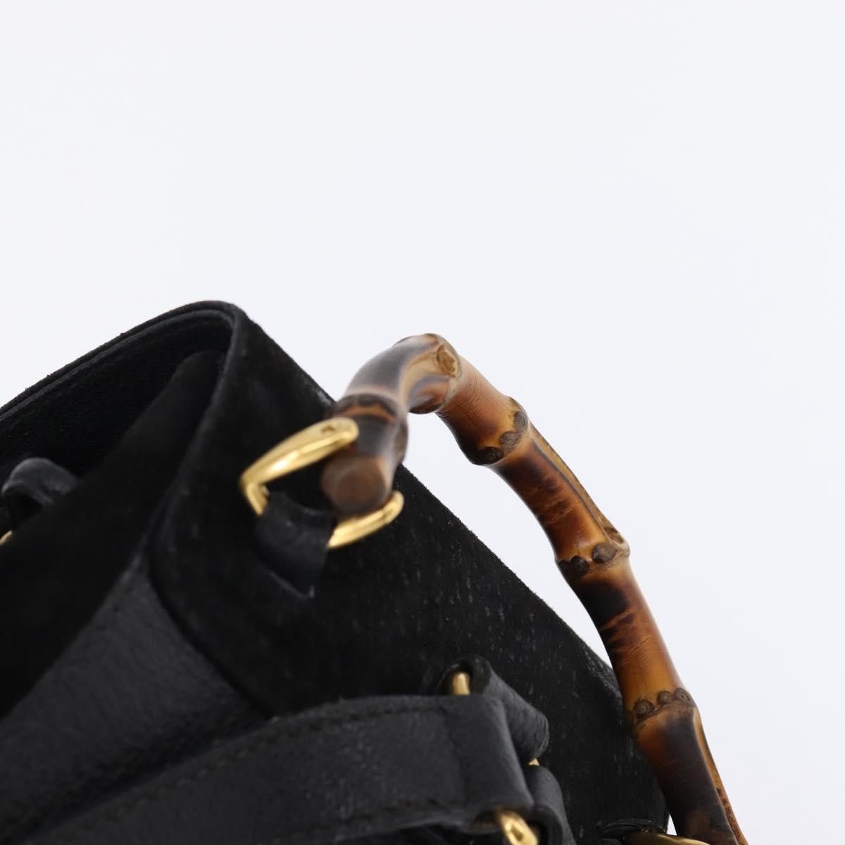 Gucci Gucci Vintage Bamboo Backpack Suede Size ONE SIZE - 13 Thumbnail