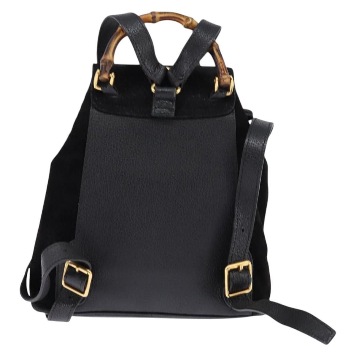 Gucci Gucci Vintage Bamboo Backpack Suede Size ONE SIZE - 2 Thumbnail