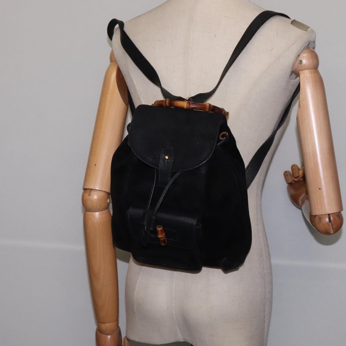 Gucci Gucci Vintage Bamboo Backpack Suede Size ONE SIZE - 14 Thumbnail