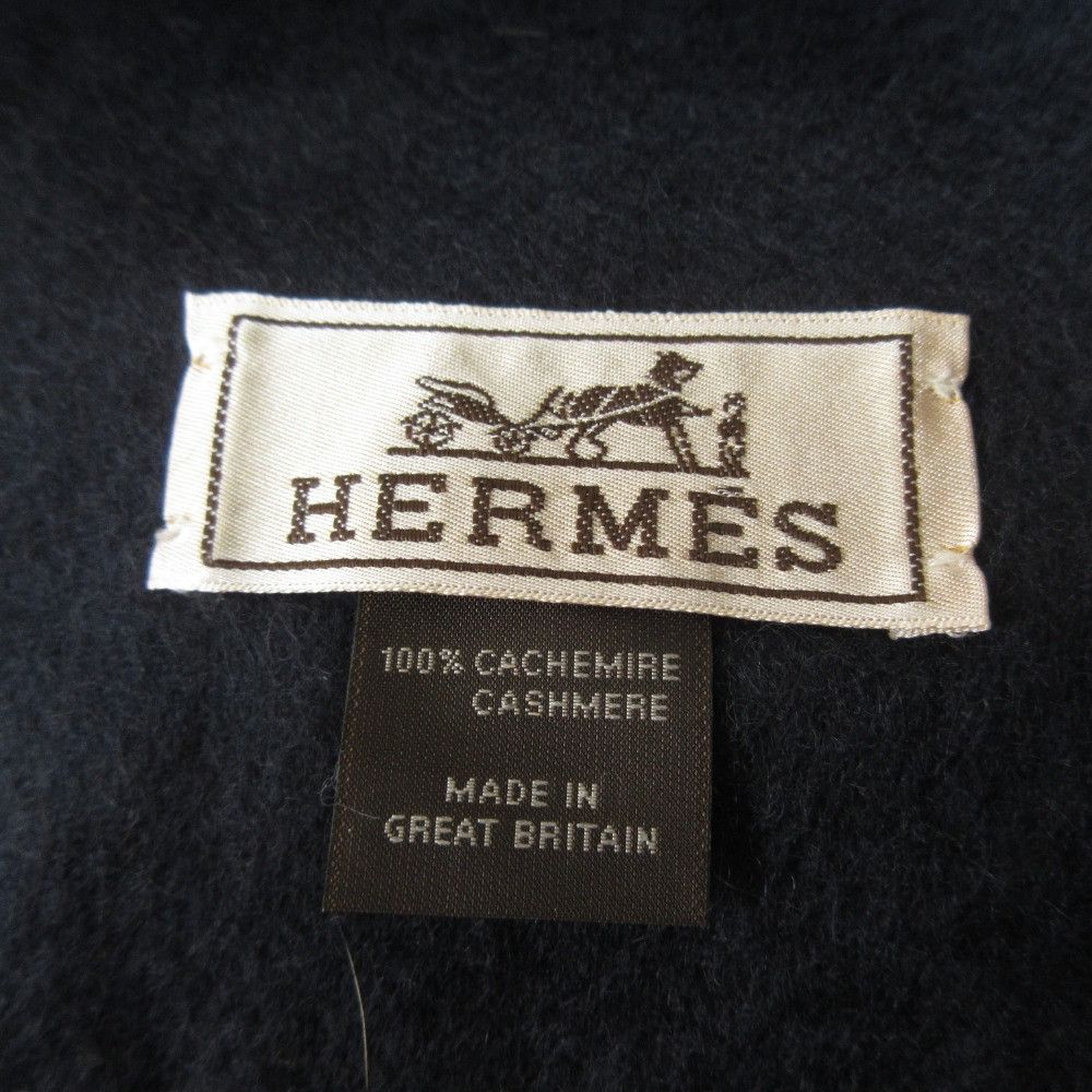 Hermes Hermes Hermes Embroidered Logo 100% Cashmere Scarf Natural Material Scarf DUTY FREE for USA Size ONE SIZE - 6 Thumbnail