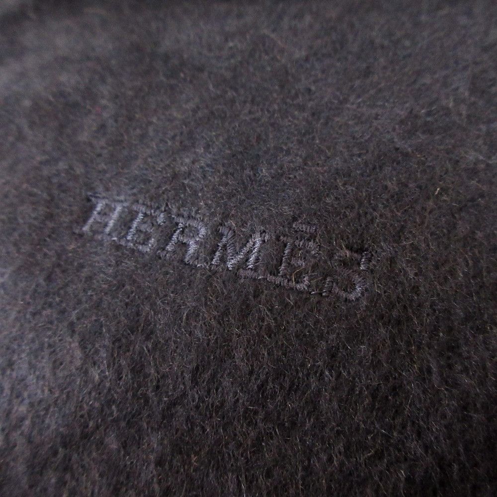 Hermes Hermes Hermes Embroidered Logo 100% Cashmere Scarf Natural Material Scarf DUTY FREE for USA Size ONE SIZE - 8 Thumbnail