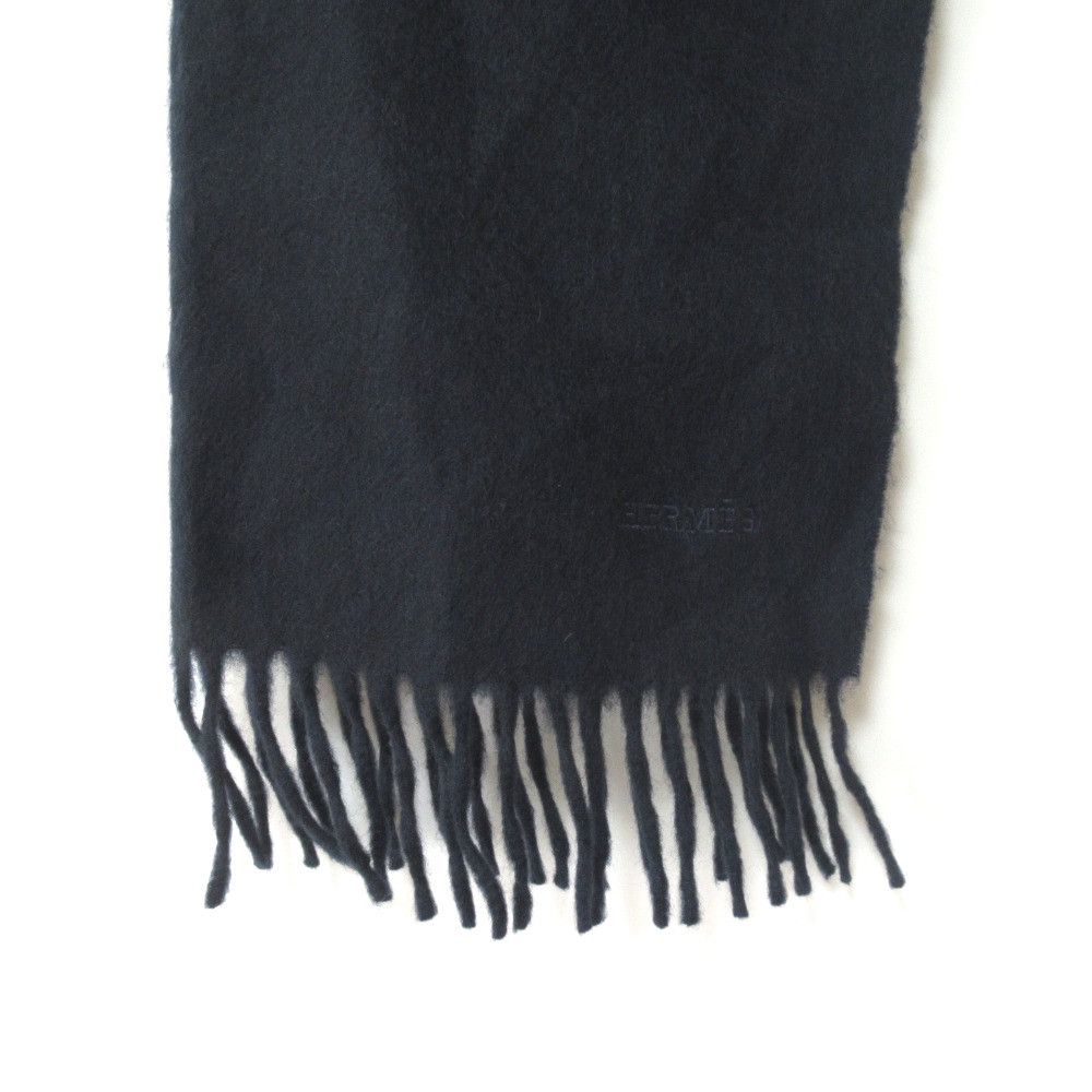 Hermes Hermes Hermes Embroidered Logo 100% Cashmere Scarf Natural Material Scarf DUTY FREE for USA Size ONE SIZE - 4 Thumbnail
