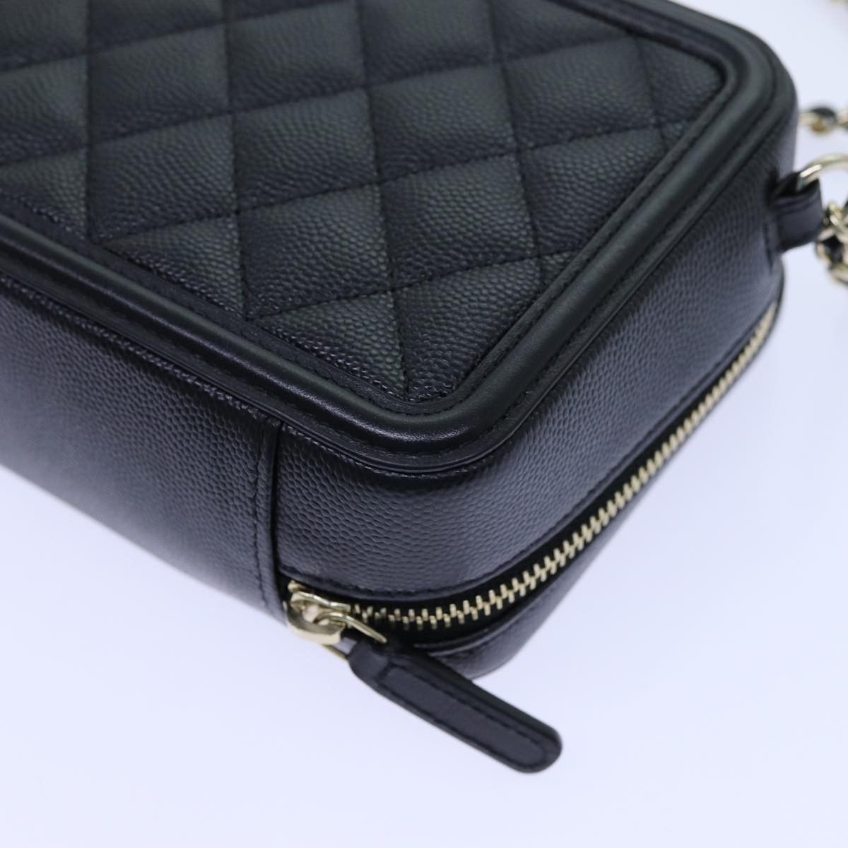 Chanel Chanel Filigree Vanity Clutch with Chain Quilted Caviar Size ONE SIZE - 11 Thumbnail