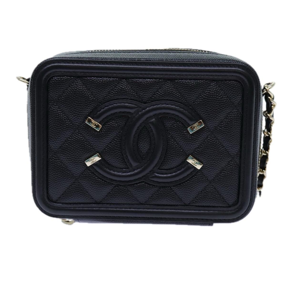 Chanel Chanel Filigree Vanity Clutch with Chain Quilted Caviar Size ONE SIZE - 16 Thumbnail