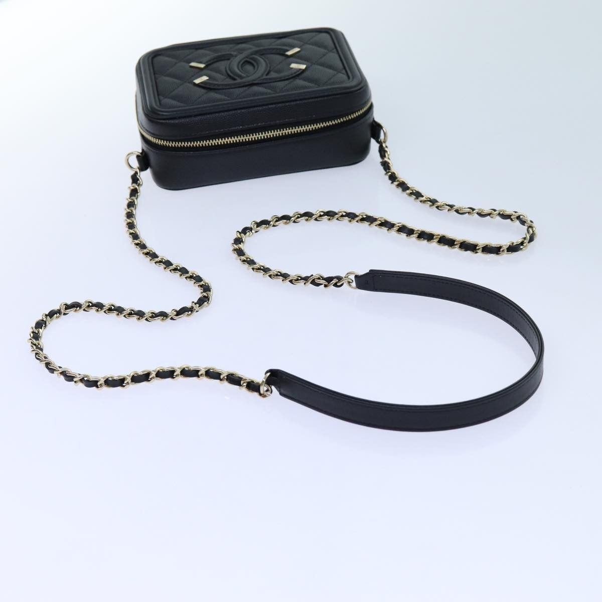Chanel Chanel Filigree Vanity Clutch with Chain Quilted Caviar Size ONE SIZE - 8 Thumbnail