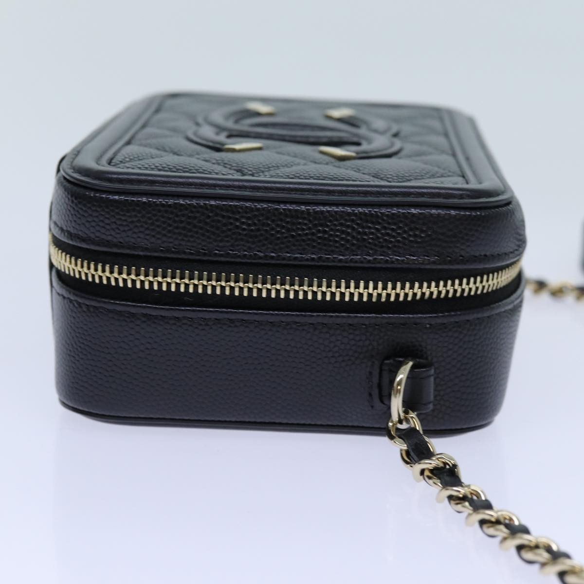 Chanel Chanel Filigree Vanity Clutch with Chain Quilted Caviar Size ONE SIZE - 4 Thumbnail