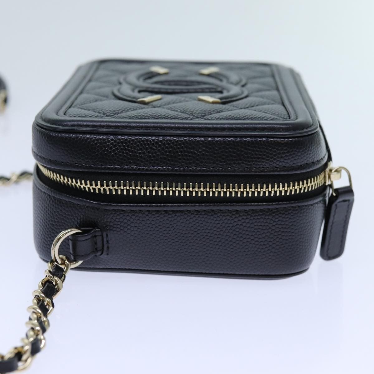 Chanel Chanel Filigree Vanity Clutch with Chain Quilted Caviar Size ONE SIZE - 3 Thumbnail