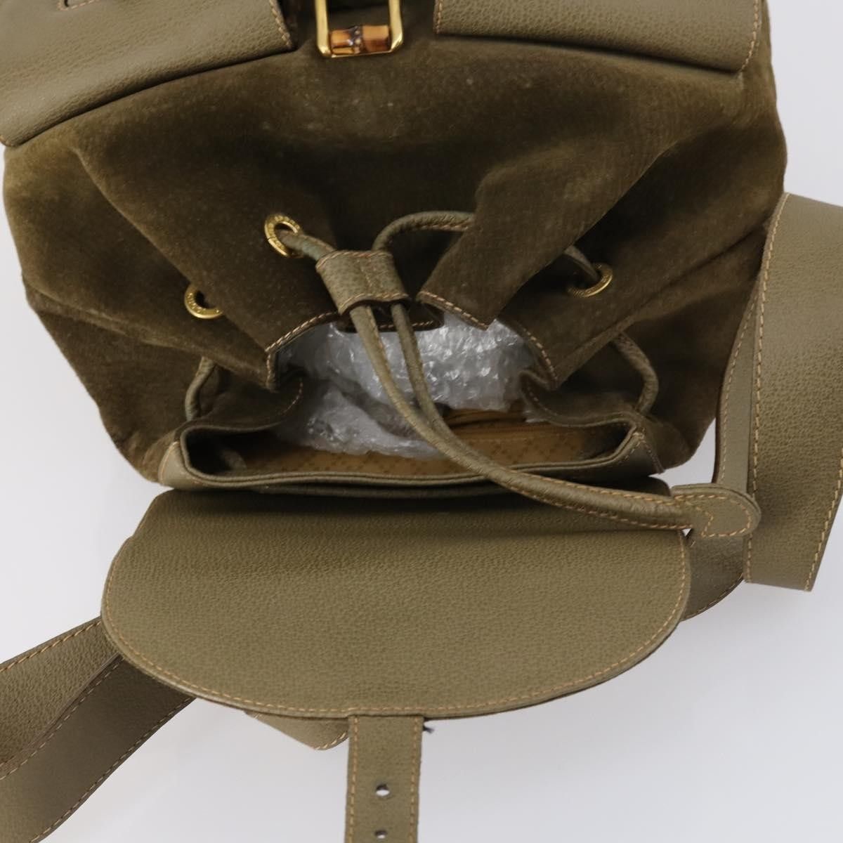 Gucci Gucci Vintage Bamboo Backpack Suede Size ONE SIZE - 20 Thumbnail