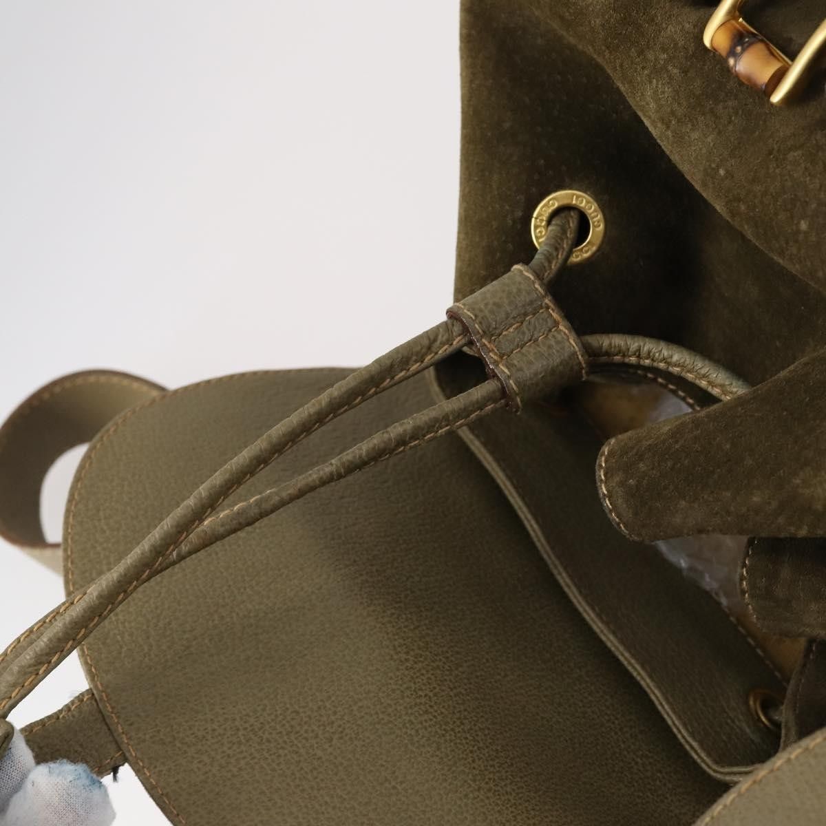 Gucci Gucci Vintage Bamboo Backpack Suede Size ONE SIZE - 19 Thumbnail