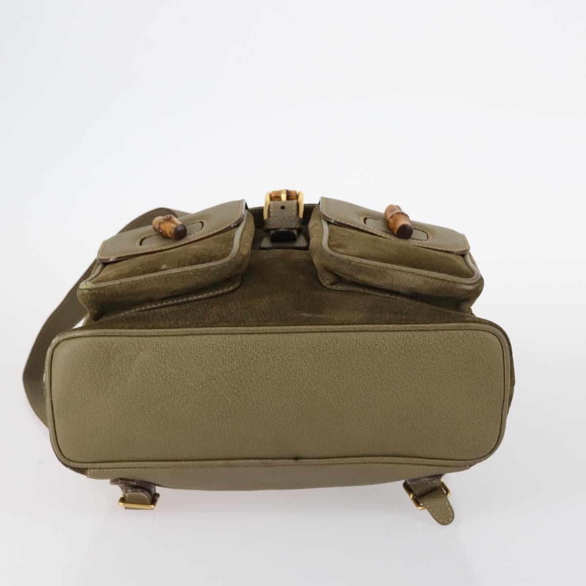 Gucci Gucci Vintage Bamboo Backpack Suede Size ONE SIZE - 17 Thumbnail