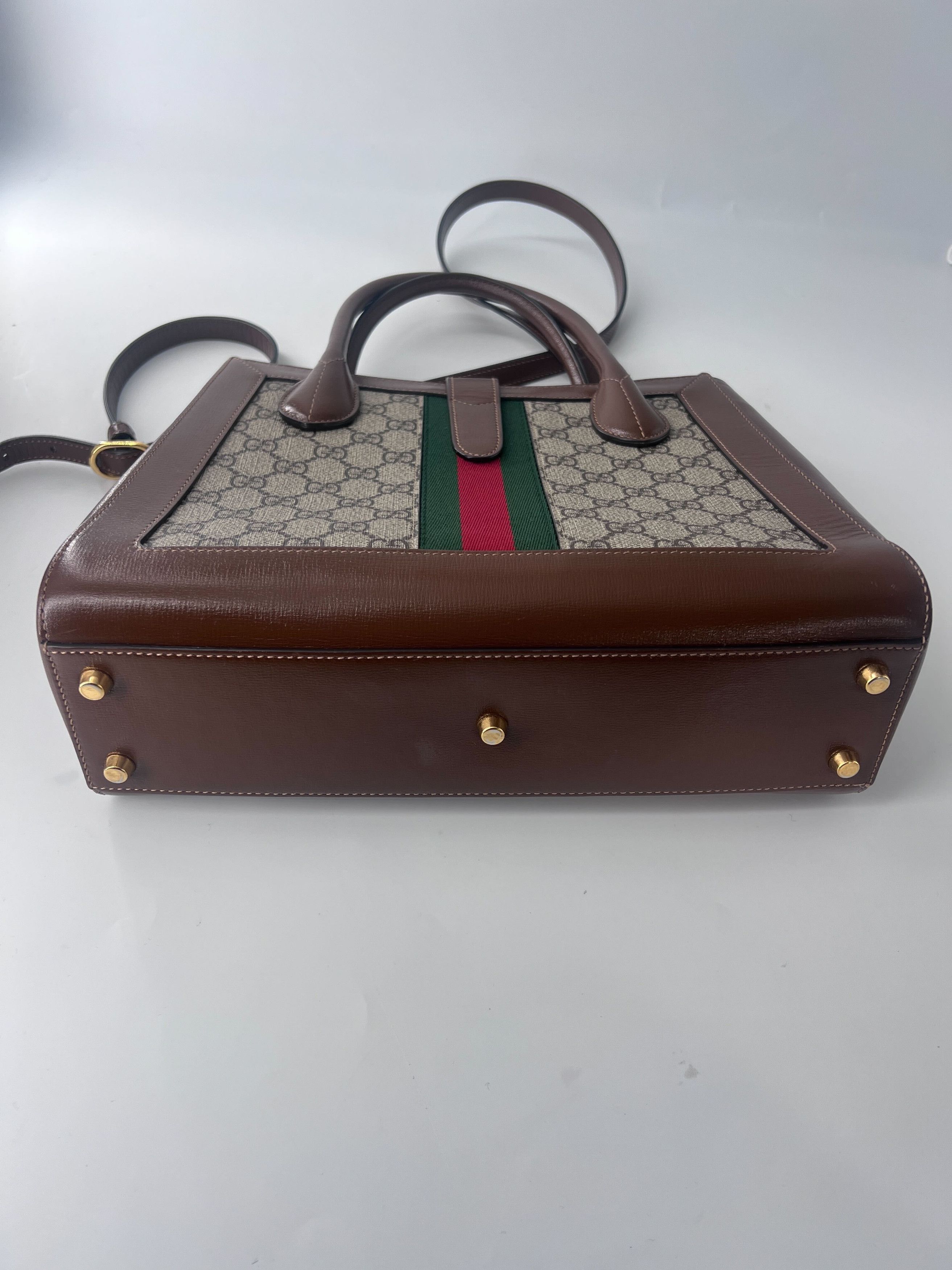 Gucci Gucci Ophidia Top Handle Tote GG Coated Canvas with Leather Size ONE SIZE - 4 Thumbnail