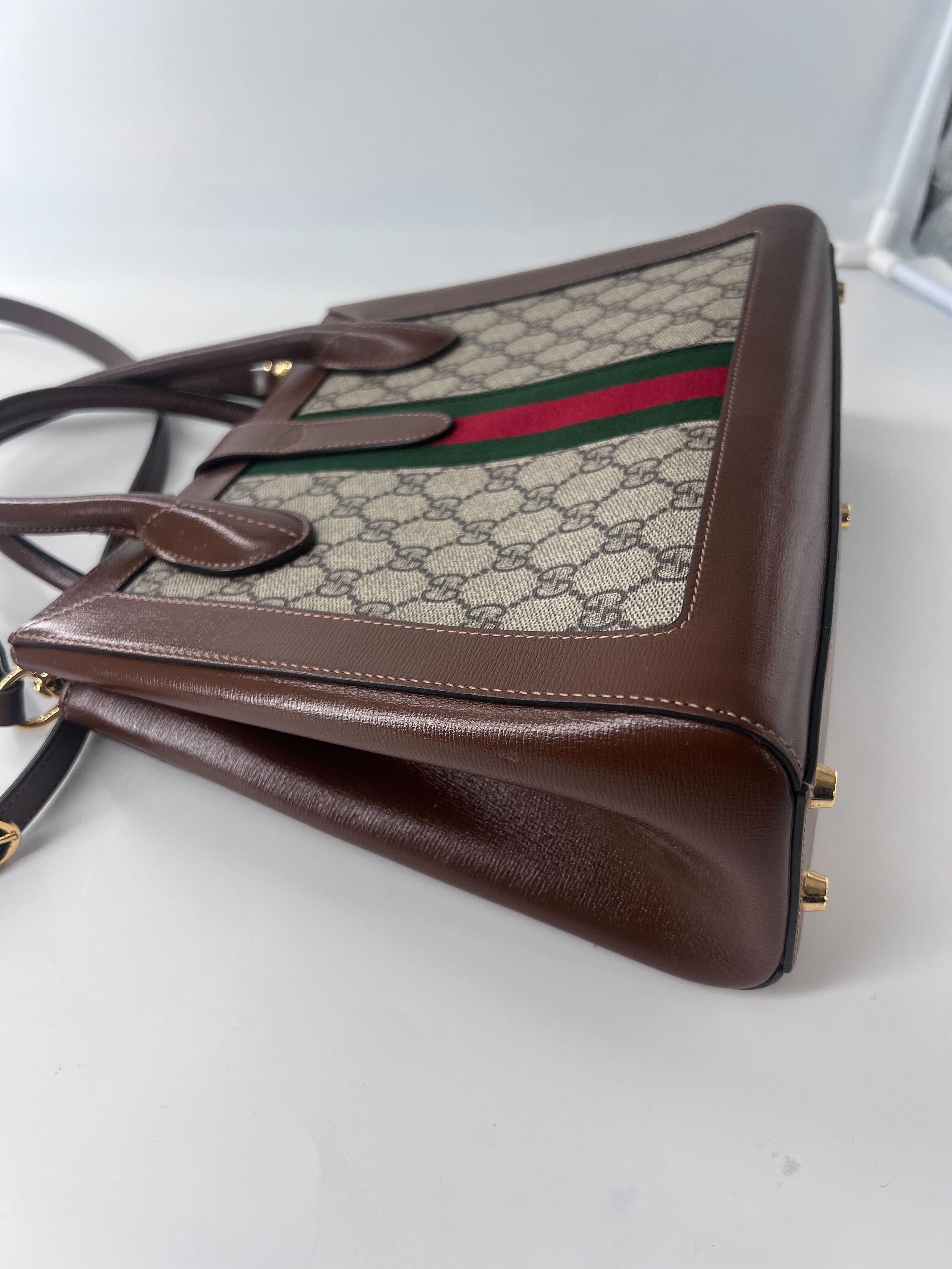 Gucci Gucci Ophidia Top Handle Tote GG Coated Canvas with Leather Size ONE SIZE - 3 Thumbnail
