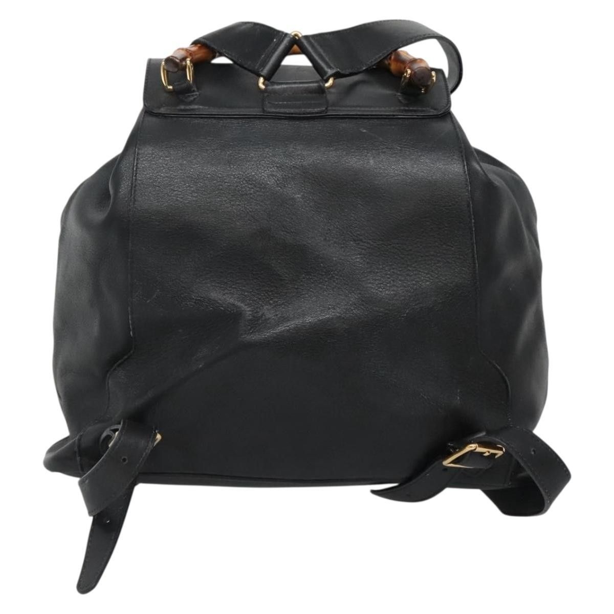 Gucci Gucci Vintage Bamboo Backpack Leather Size ONE SIZE - 2 Thumbnail