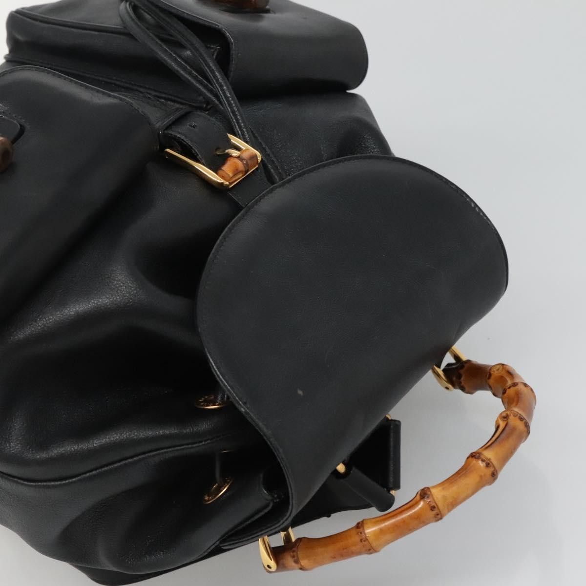 Gucci Gucci Vintage Bamboo Backpack Leather Size ONE SIZE - 8 Thumbnail