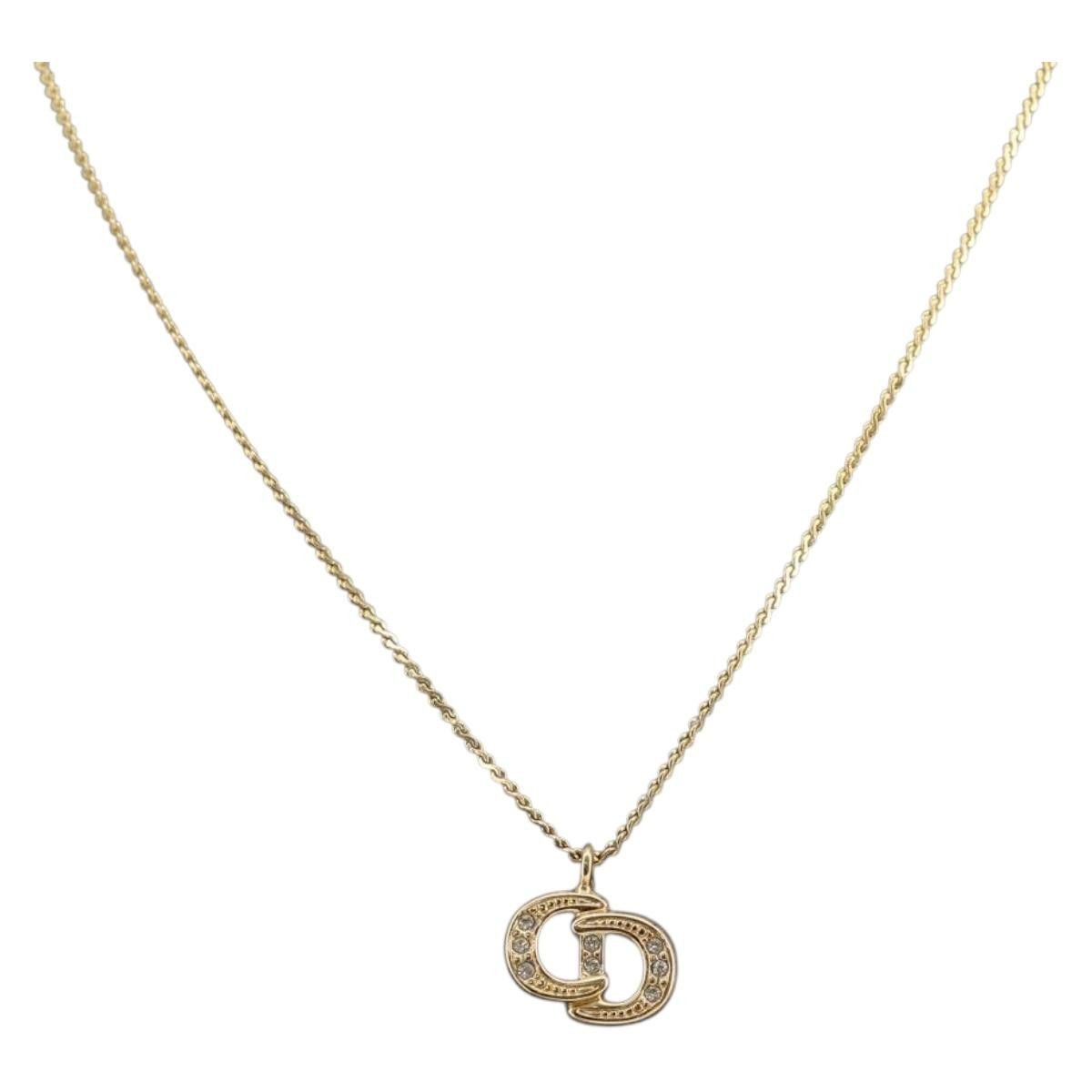 Dior Christian Dior CD Pendant Necklace Metal and Crystals Size ONE SIZE - 2 Thumbnail
